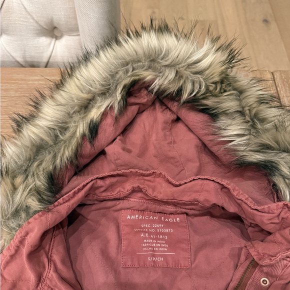 American Eagle Women's Pink Hooded Jacket - gently used - Picture 4 of 9
